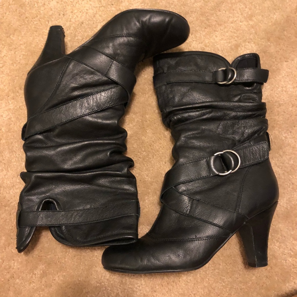 Black Steve Madden Boots Genuine Leather Boots